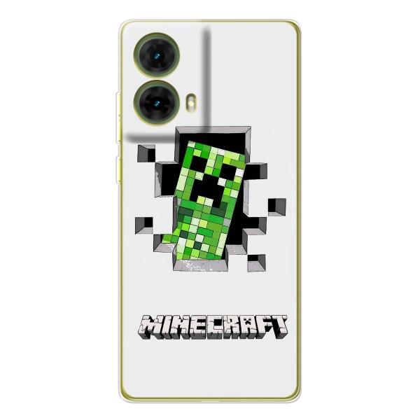 Чохол Майнкрафт на Motorola MOTO G85 (AlphaPrint) Minecraft – кріпер Майнкрафт