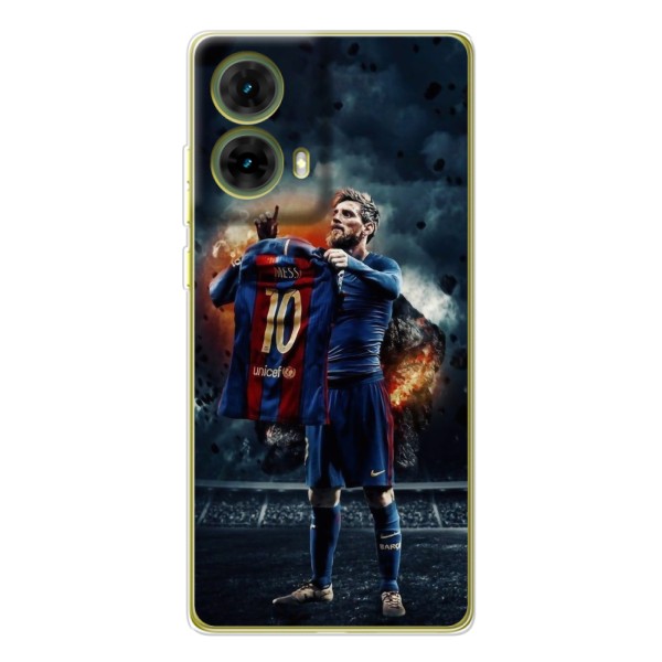 Чехол Месси футболист для Motorola MOTO G85 – Месси с футболкой