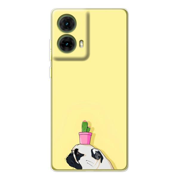 Бампер для Motorola MOTO G85 с картинкой "Песики" – Кактус на голове