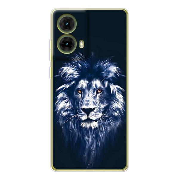 Чохол з картинкою ЛЕВ для Motorola MOTO G85 (VPrint) – Синій Лев