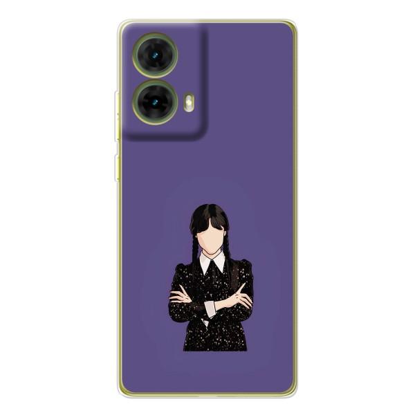 Чохли Венсдей на Motorola MOTO G85 Уенсдей (AlphaPrint) – Венздей у чорному