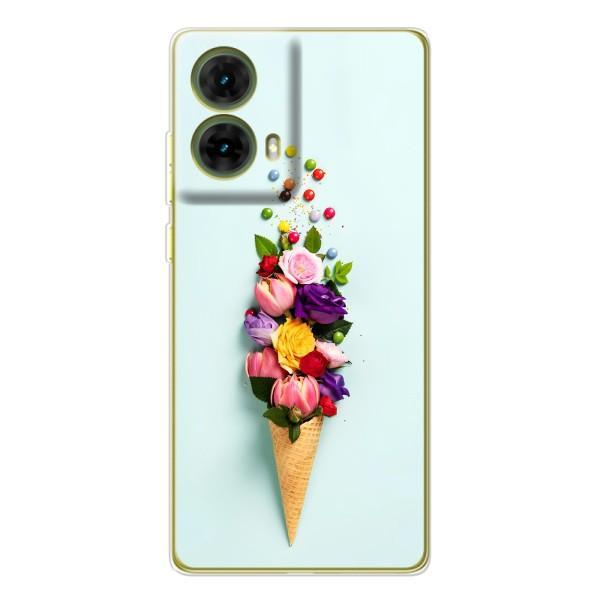 Чехлы с тематикой "ЦВЕТЫ" на Motorola MOTO G85 – Цветок-мороженное