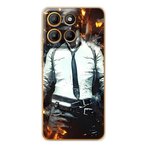 Силиконовый чехол с картинкой "Герой Pubg" на Motorola MOTO G86 Power – Man Пубг