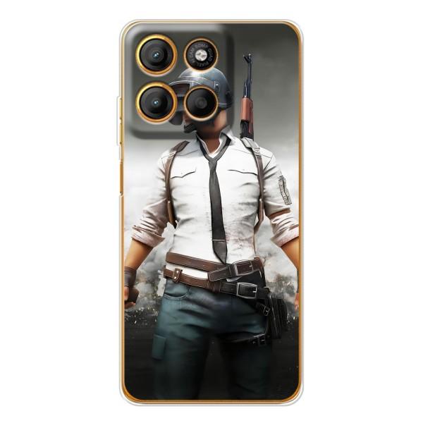 Силиконовый чехол с картинкой "Герой Pubg" на Motorola MOTO G86 Power – Пабг