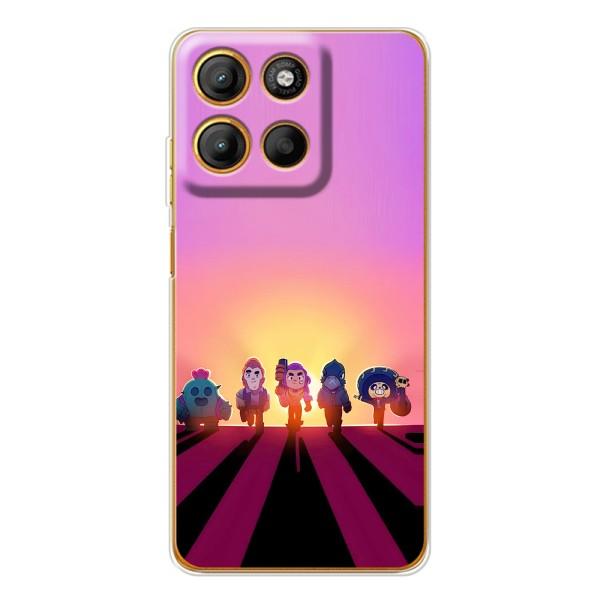 Силиконовый Чехол на Motorola MOTO G86 Power с картинкой Brawl Stars – Персонажи в закате