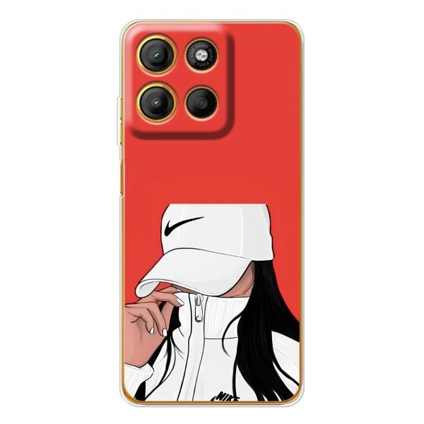 Силиконовый Чехол на Motorola MOTO G86 Power с картинкой Стильных Девушек – Девушка Nike