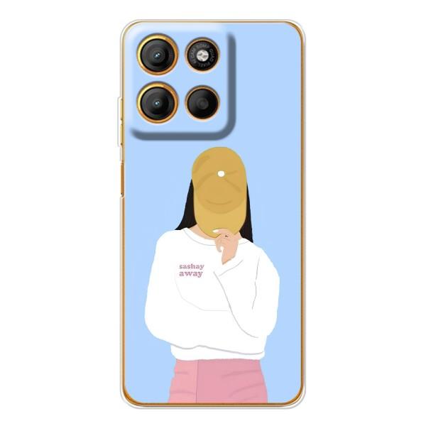 Силиконовый Чехол на Motorola MOTO G86 Power с картинкой Стильных Девушек – Желтая кепка
