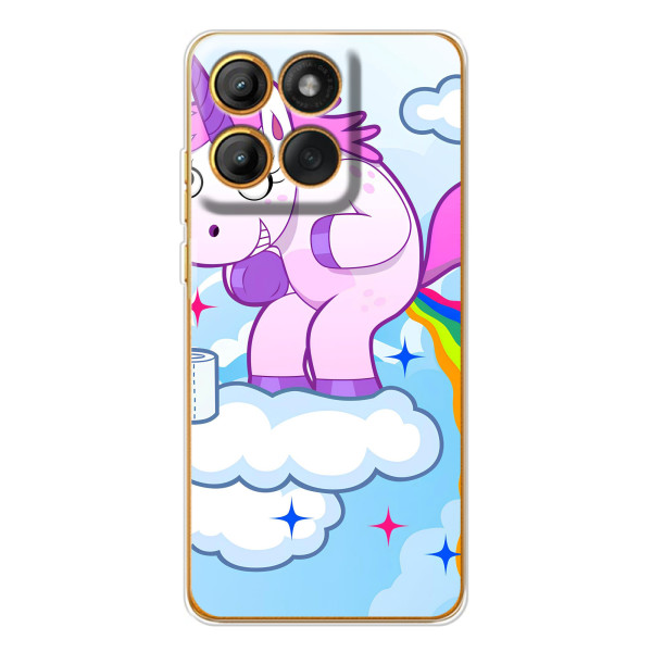 Чехол Unicorn на Motorola MOTO G86 – Радуга единорожка
