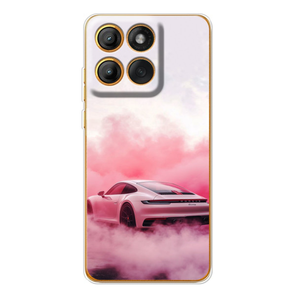 Чехол с авто Порше для Motorola MOTO G86 – Розовый Порше