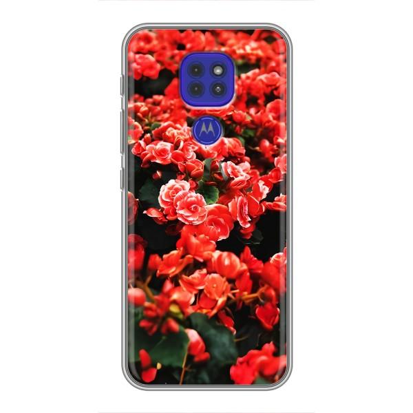 Чохли з квітами для Motorola MOTO G9 Play (VPrint) – Квіти червоні