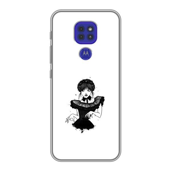 Чехлы Венсдей на Motorola MOTO G9 Play Уэнсдей (AlphaPrint) – танец Уэнздей