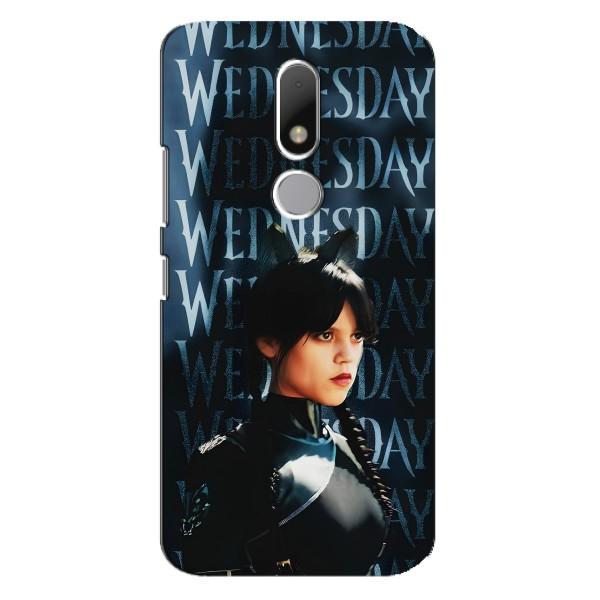 Чехлы Венсдей на Motorola Moto M Уэнсдей (AlphaPrint) – Уэнздей кошка