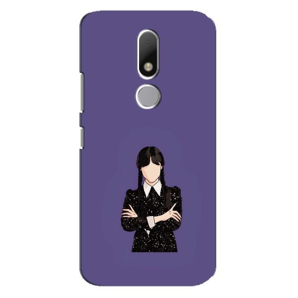 Чехлы Венсдей на Motorola Moto M Уэнсдей (AlphaPrint) – Уэнздей в черном