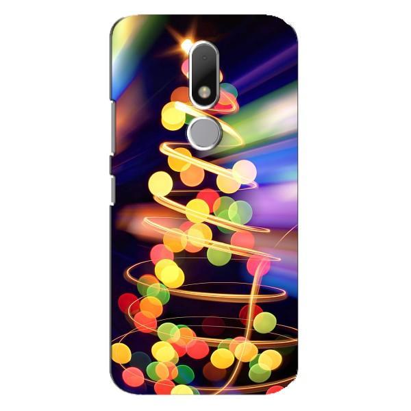 Новогодние Чехлы для Мото М (VPrint) – Елка с гирлянд