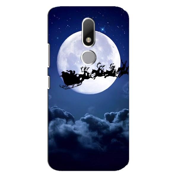 Новогодние Чехлы для Мото М (VPrint) – Санта - луна