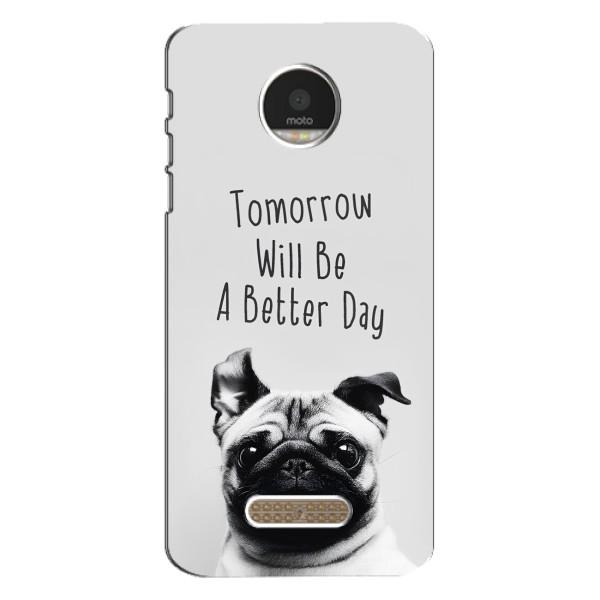Чехлы с собаками для Motorola MOTO Z Play (VPrint) – Смешной Мопс
