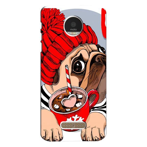 Чехлы с собаками для Motorola MOTO Z Play (VPrint) – Собачка в шапке