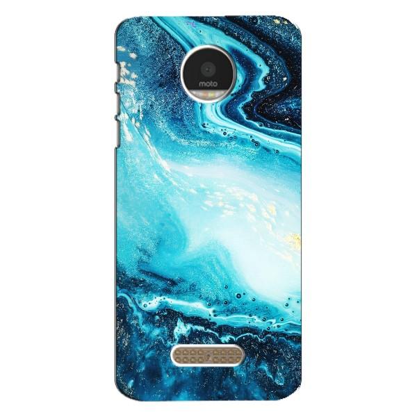 Мраморный чехол на Motorola MOTO Z Play (VPrint) – Голубой мрамор
