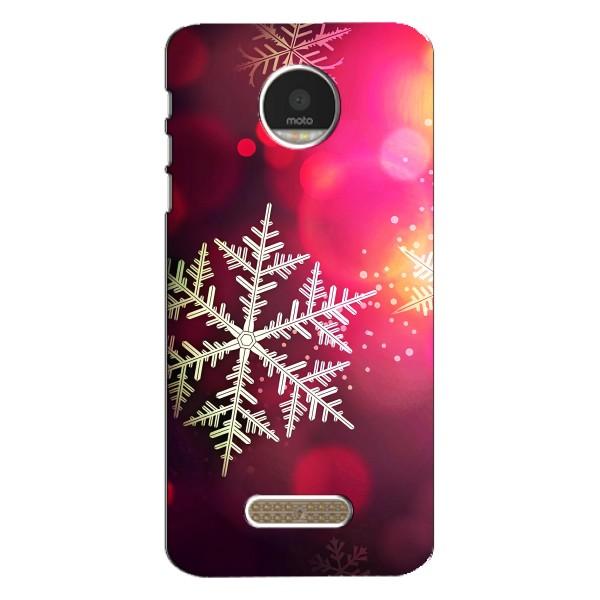 Новогодние Чехлы для Мото З Плей (VPrint) – Снежинка