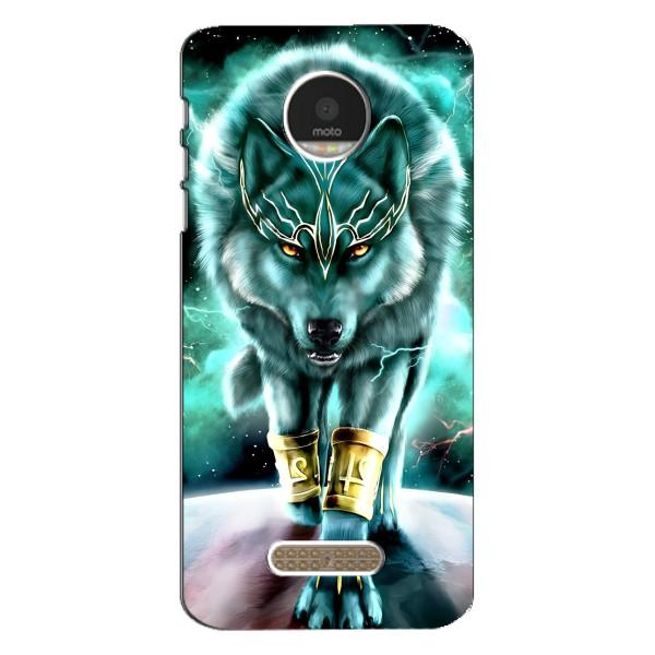 Защитные чехлы для Мото З Плей (AlphaPrint) (ХИТ продаж) ВОЛК – Яркий волк