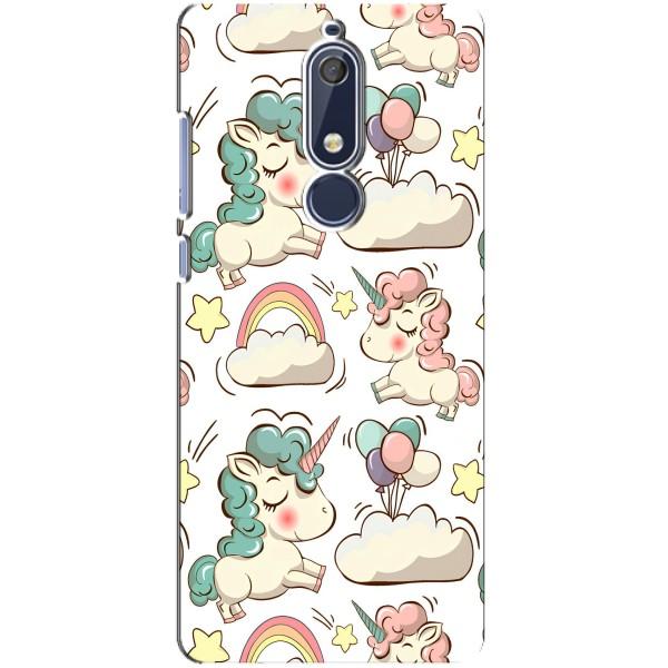 Чехол для Нокиа 5 2018, 5.1 - (Единорожки - Новинки) (AlphaPrint) – Единорожки