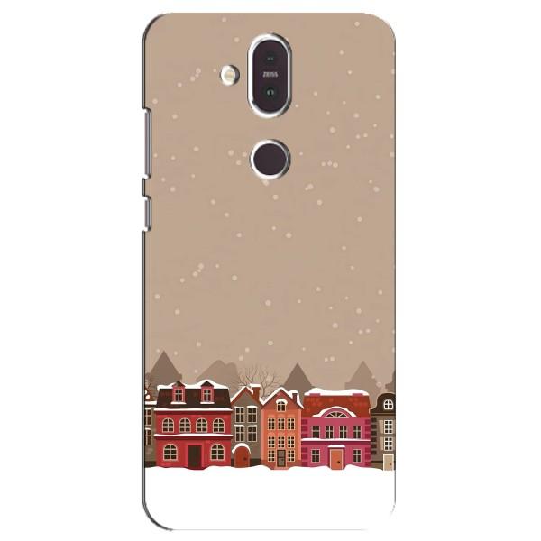 Новогодние, Праздничные Чехлы для Nokia 8.1 , Nokia 8 2018 - 2024 год – Зимний город
