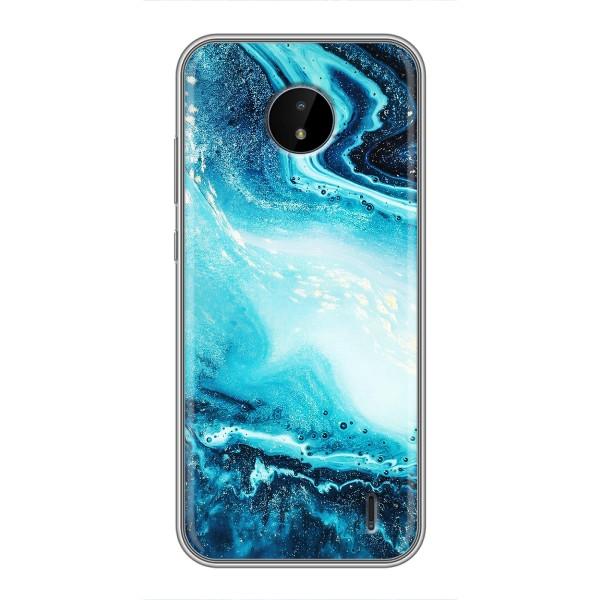Мраморный чехол на Nokia C10 (VPrint) – Голубой мрамор