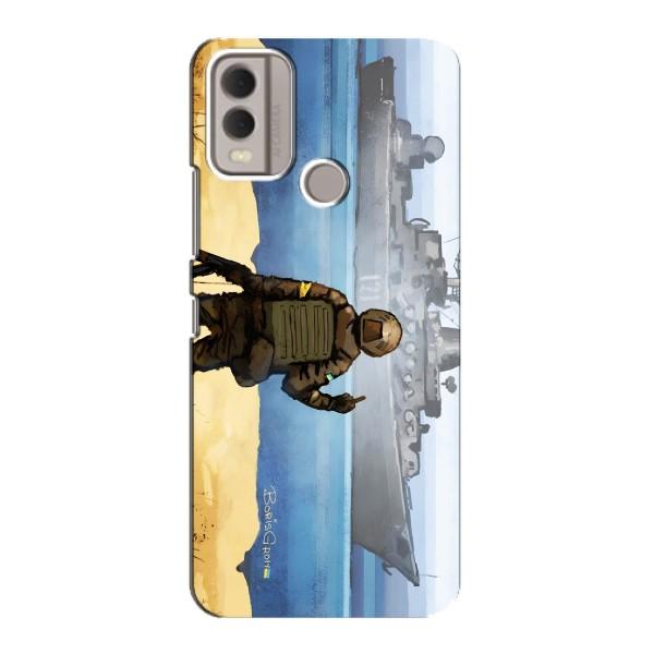 Чехол с принтом (Русский корабль...) для Нокия С22 (AlphaPrint) – Русский корабль