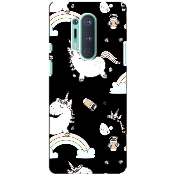 Чехол Unicorn на OnePlus 8 Pro – Единорог с кофе