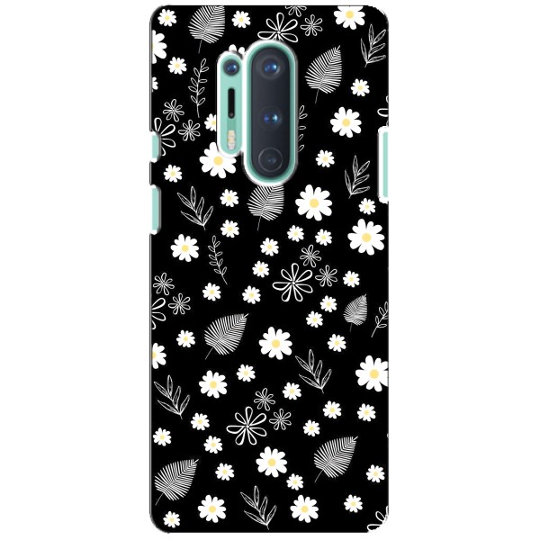Чохли з тематикою "КВІТИ" на OnePlus 8 Pro – цвітіння на чорному