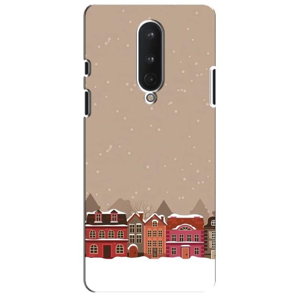 Новорічні, Святкові Чохли для OnePlus 8 - 2024 год – Зимове місто