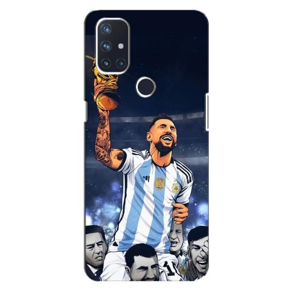 Чехлы для OnePlus Nord 10 5G (Leo чемпион) (AlphaPrint) – Месси с кубком