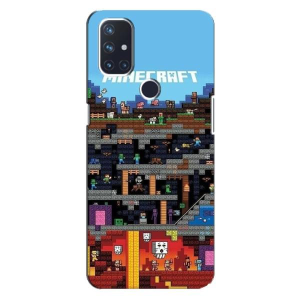 Чехол Майнкрафт на OnePlus Nord 10 5G (AlphaPrint) Minecraft – фон Minecraft