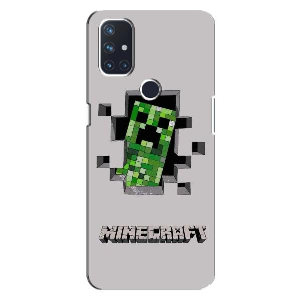 Чехол Майнкрафт на OnePlus Nord 10 5G (AlphaPrint) Minecraft – крипер Майнкрафт
