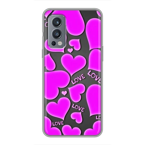 Чехлы для любимой на ВанПлас Норд 2 (VPrint) – Pink hearts