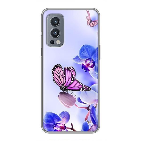 Чехлы с Цветами для OnePlus Nord 2 (VPrint) – Бабочка на цветочке