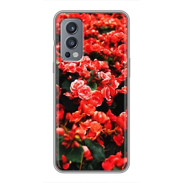 Чехлы с Цветами для OnePlus Nord 2 (VPrint) – Цветы красные