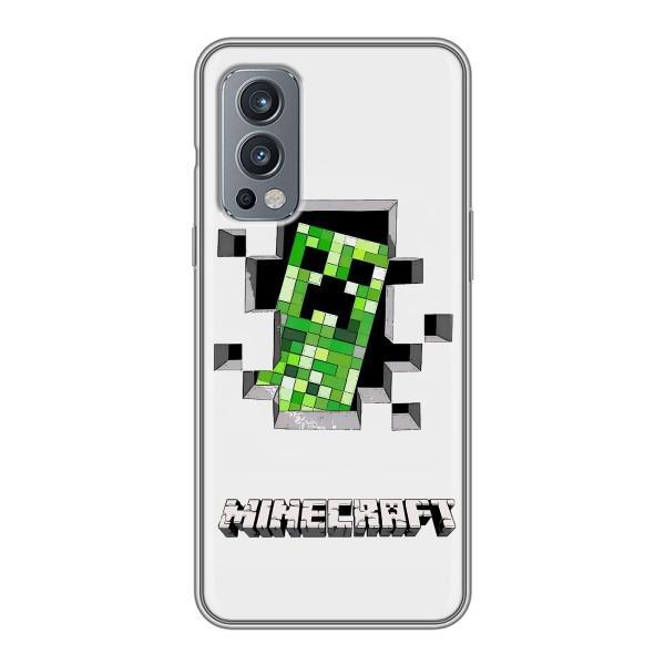 Чехол Майнкрафт на OnePlus Nord 2 (AlphaPrint) Minecraft – крипер Майнкрафт