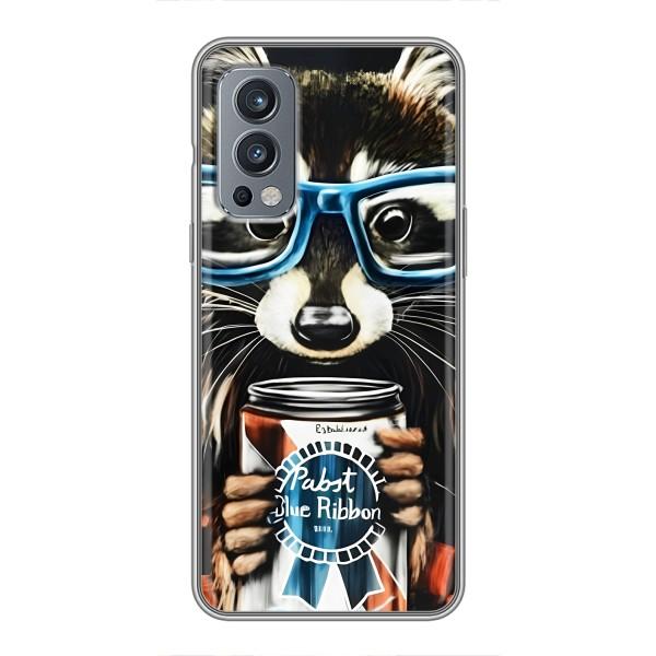 Чохол з принтом для  . ОнеПлюс Норд 2 . - (Прикольні) (AlphaPrint) – Єнот з банкою