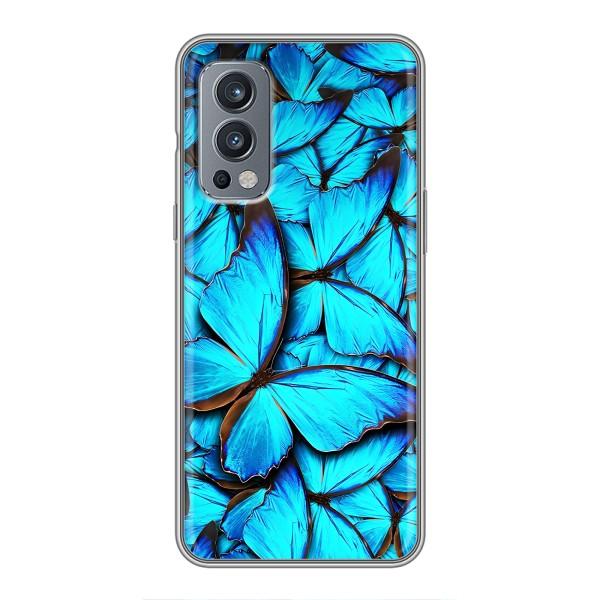 Чохол з принтом для  . ОнеПлюс Норд 2 . - (Прикольні) (AlphaPrint) – Сині метелики