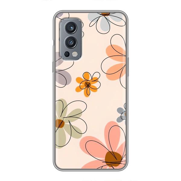 Чехол с цветочным принтом на ВанПлас Норд 2 – Разноцветные цветы