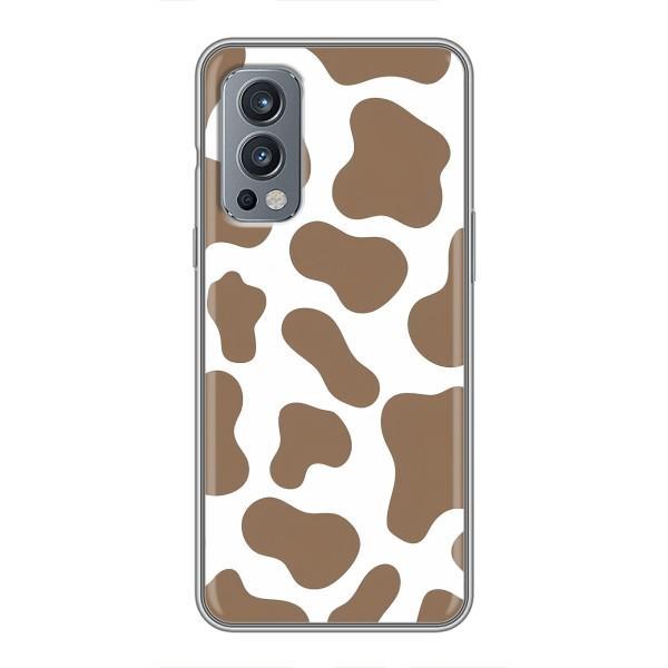 Чехол с принтом коровы на ВанПлас Норд 2 – Коричневый принт