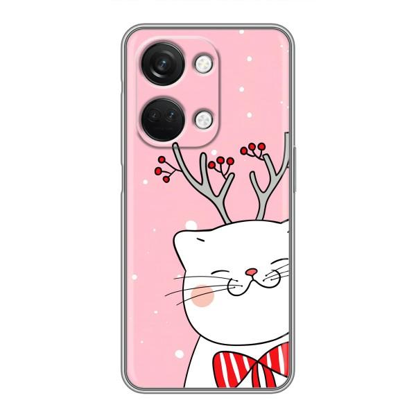 Новогодние Чехлы для ВанПлас Норд 3 5G (VPrint) – Зимний кот