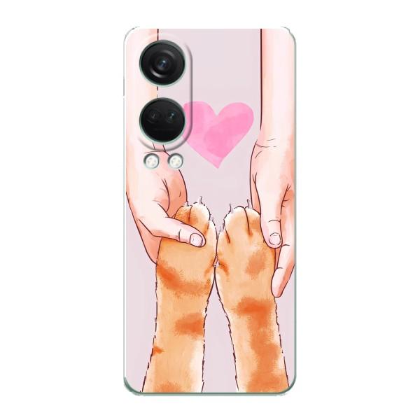 Чехол на ВанПлас Норд 4 с Котами (VPrint) – Любовь к котикам