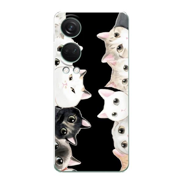 Чехол на ВанПлас Норд 4 с Котами (VPrint) – Взгляд котов