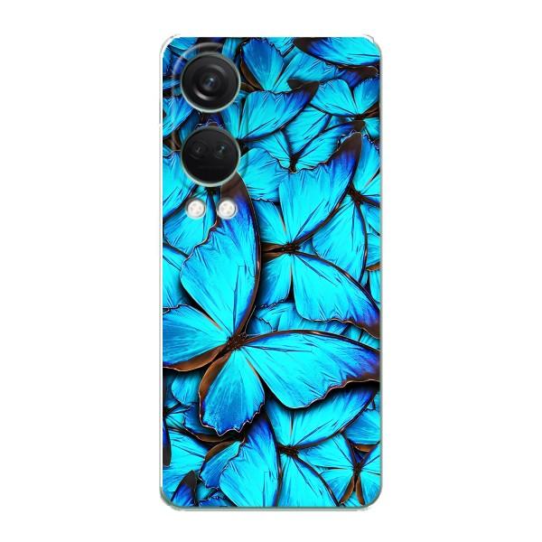 Чохол з принтом для OnePlus НоРД 4 - (Прикольні) (AlphaPrint) – Сині метелики