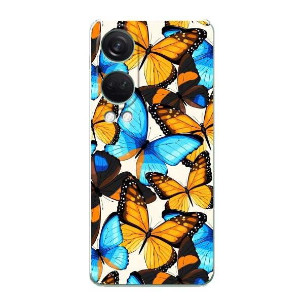 Чохол з принтом для OnePlus НоРД 4 - (Прикольні) (AlphaPrint) – Яскраві метелики