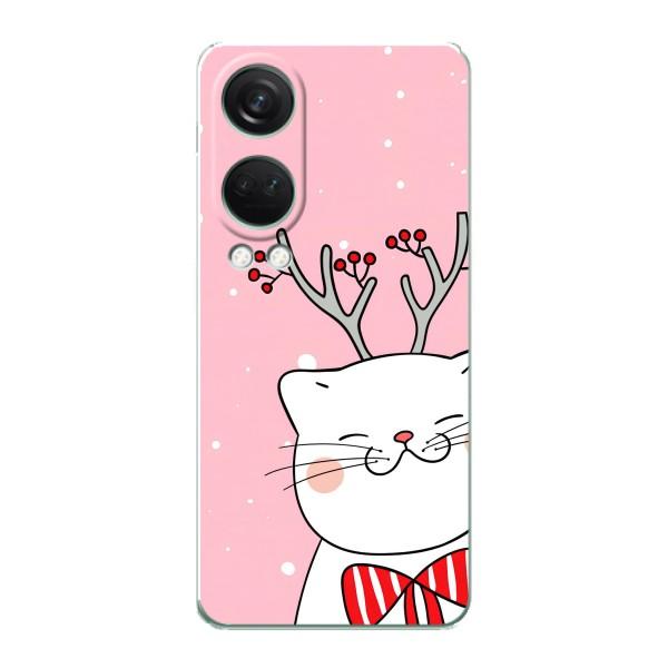 Новорічні Чохли для OnePlus НоРД 4 (VPrint) – Зимовий кіт