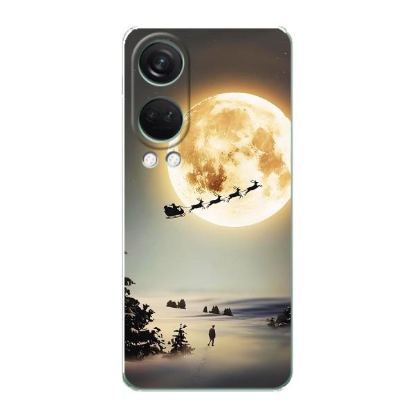 Новогодние, Праздничные Чехлы для OnePlus Nord 4 - 2024 год – Санта на луне