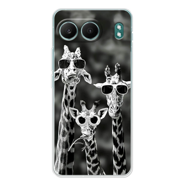 Силиконовый чехол с КАРТИНКАМИ лето для OnePlus Nord 4 (AlphaPrint) – Жирафы в очках